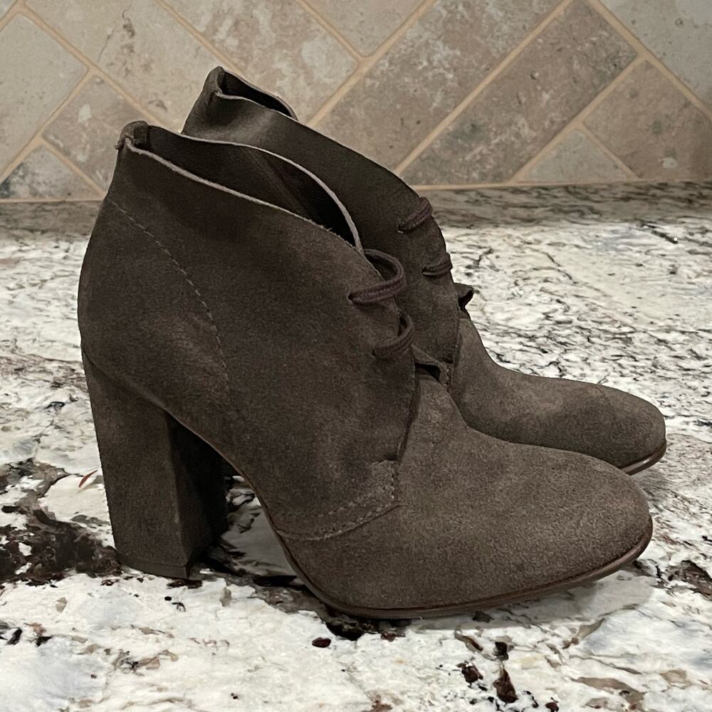 Pedro Garcia Suede Lace Up Chunky Heel Ankle Boots Size 36